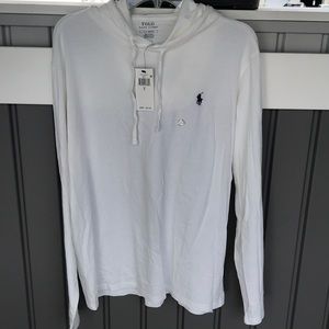 Mens Polo White Tshirt Hoodie